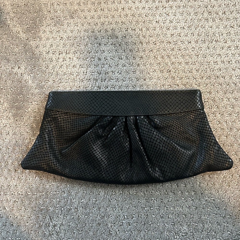 Lauren Merkin snake embossed clutch